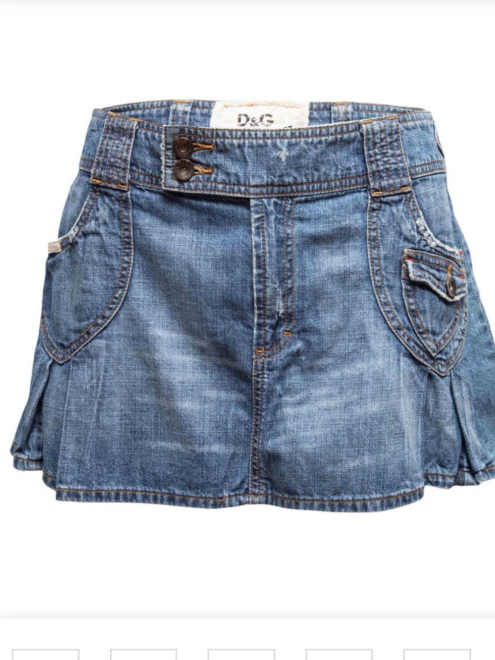 Y2k vtg dolce & gabbana denim logo mini fall designer skirt $580 casual rare
